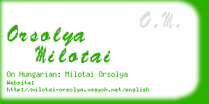 orsolya milotai business card
